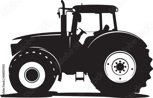 tractor silhouette vector