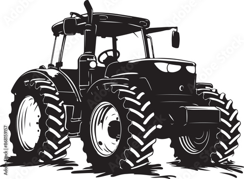 tractor silhouette vector