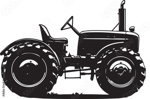 tractor silhouette vector