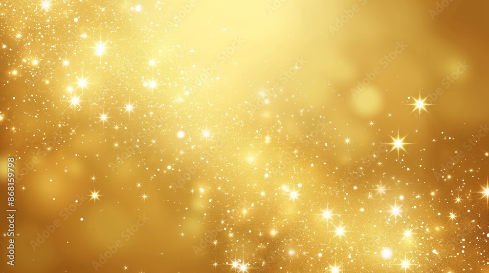 © best stock - Abstract golden background with bokeh effect and shining defocused glitters. Festive gold texture for Christmas, New Year, birthday, celebration, greeting, victory, success, magic party.