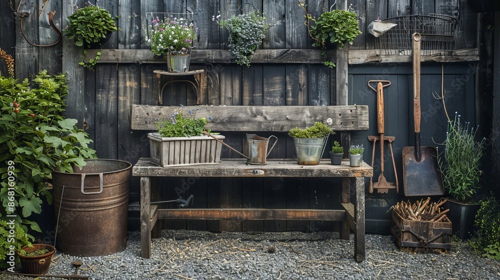 An old stone house nestled in a vibrant summer garden overflowing with colorful flowers in pots An old stone house nestled in a vibrant summer garden overflowing with colorful flowers in pots