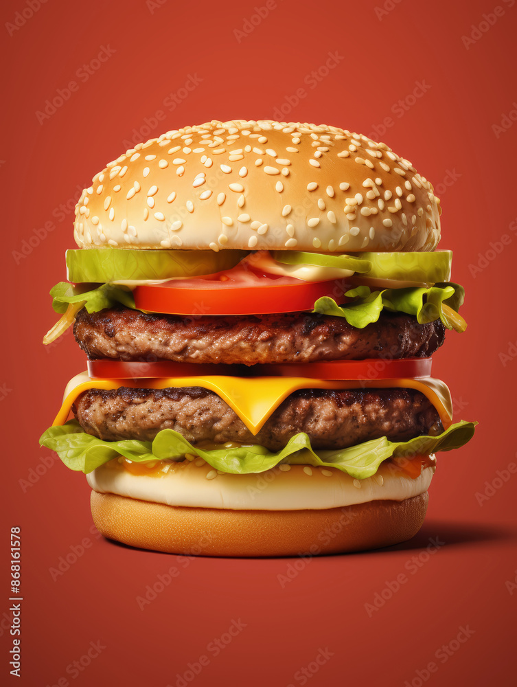 Hamburger poster, advertising photo Hamburger poster, advertising photo