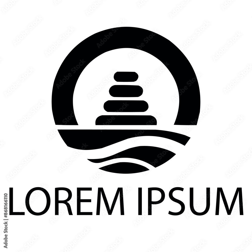 A black spa logo on white simple background A black spa logo on white simple background