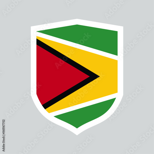 Free Download Guyana Flag Shield Shape Frame - GFXLoad