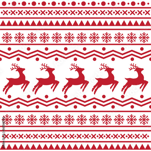Seamless Scandinavian pattern for Christmas and New Year for winter hat, ugly sweater, jumper, paper or other designs.