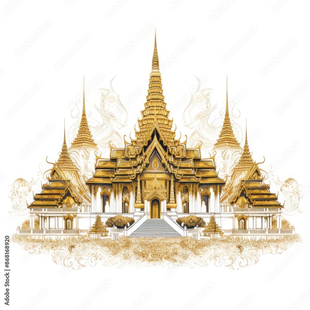 Fototapeta premium Thai Traditional Art - Ornate patterns and motifs Thailand