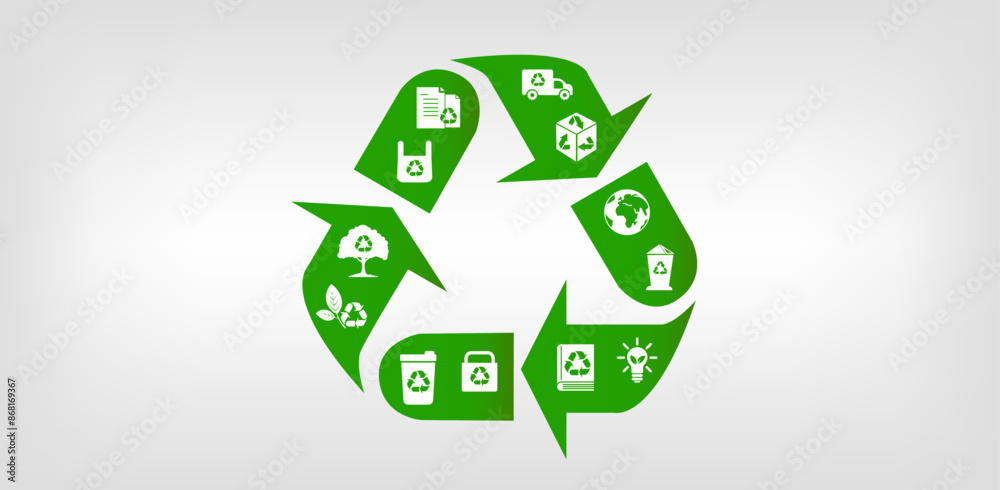 Abstract icon representing ecological call for recycling and reuse. Vector illustration. Abstract icon representing ecological call for recycling and reuse. Vector illustration.