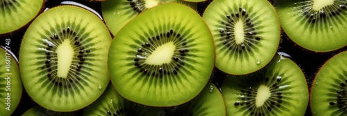 Close-up of Sliced Kiwi Fruit photo