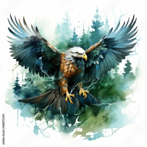 Fototapeta Naklejka Na Ścianę i Meble -  watercolor painting of a beautiful animals Created with Generative AI technology