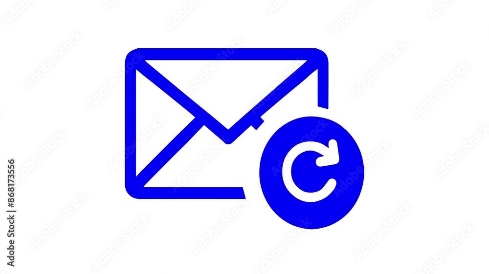 Refresh Mail Icon and Symbol Animation on white Background in 4K Video Refresh Mail Icon and Symbol Animation on white Background in 4K Video