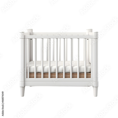 Baby crib on transparent png background