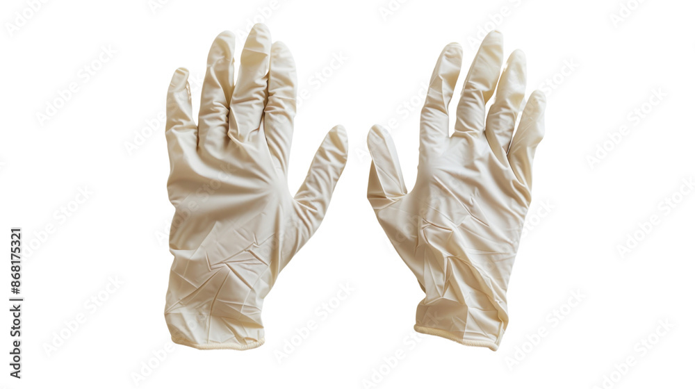 Pair of latex medical gloves on transparent background Pair of latex medical gloves on transparent background