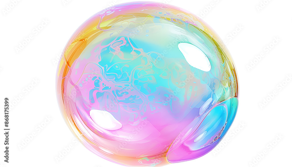 Beautiful transparent soap bubble isolated on white Beautiful transparent soap bubble isolated on white