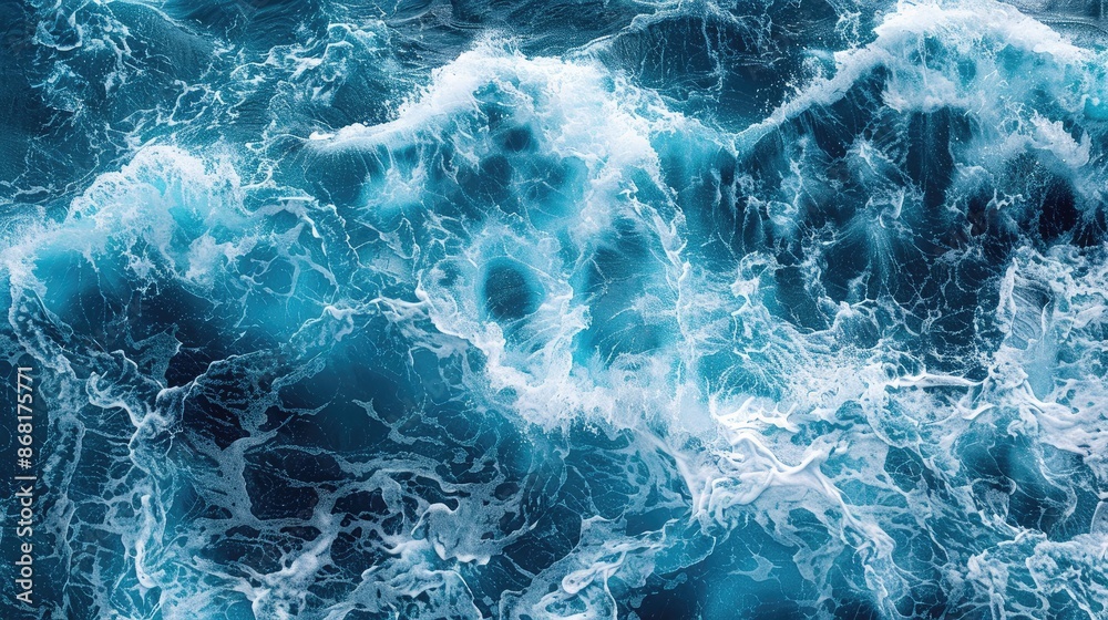The image is of a large body of water with waves crashing against the shore The image is of a large body of water with waves crashing against the shore