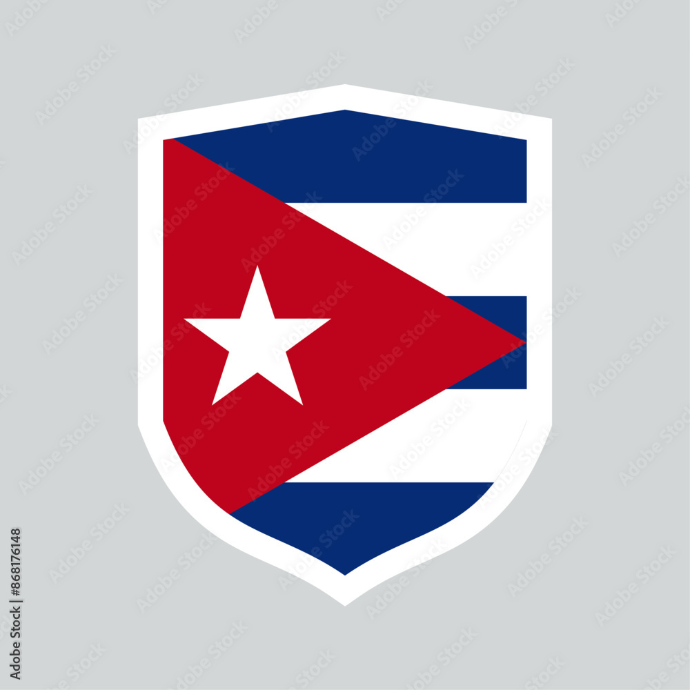 Cuba Flag Shield Shape Frame Cuba Flag Shield Shape Frame