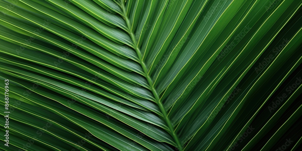 Close-up of Lush Green Palm Leaf Texture Close-up of Lush Green Palm Leaf Texture