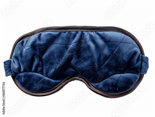 Soft blue sleep mask for comfortable rest on the go, perfect for travel or home use, promoting relaxation and better sleep quality, white background