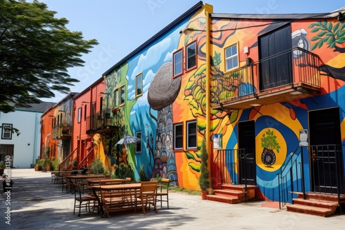 Village Artistry: Feature an artsy drink with a backdrop of village murals and street art.