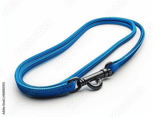 Strong and durable dog leash with a comfortable handle, white background © Suphakorn
