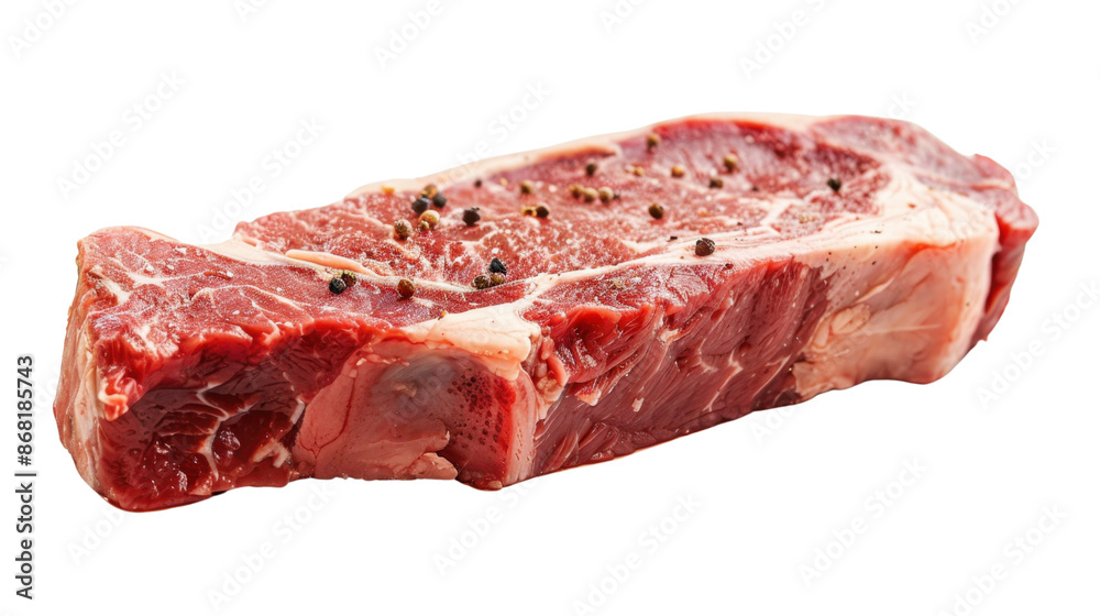 Raw meat steak with bone on transparent background Raw meat steak with bone on transparent background
