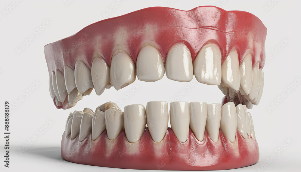 White jaw dental tooths. Generative AI