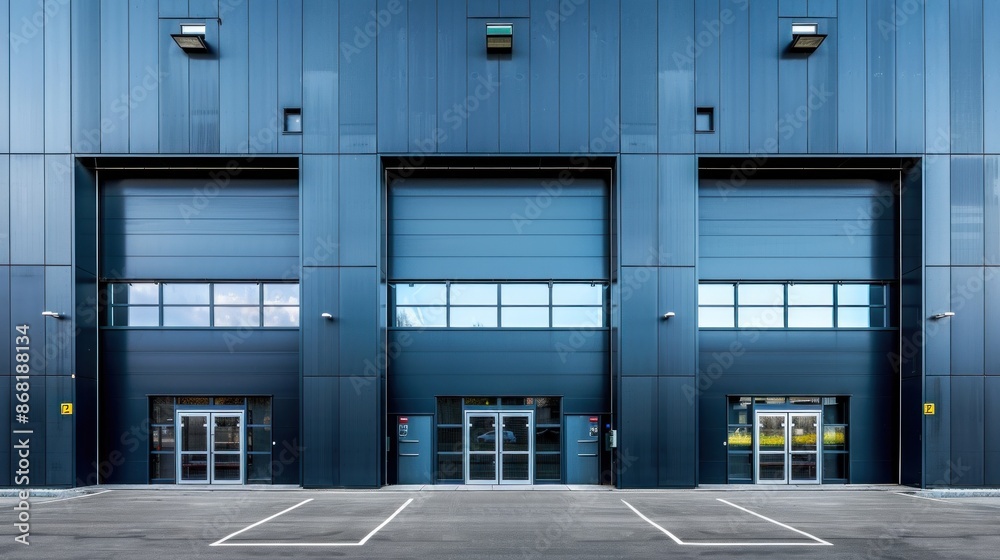 Industrial Building with Three Garage Doors Industrial Building with Three Garage Doors