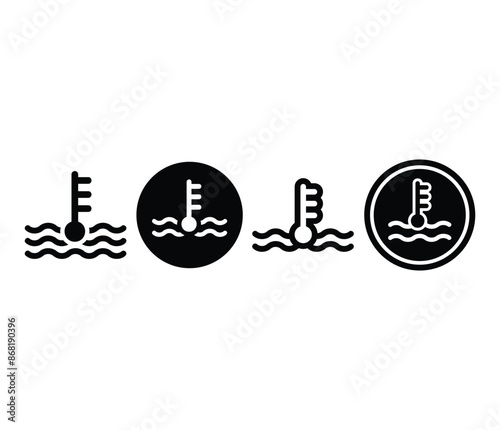 temperature car indicator symbol sign icon vector design black white color simple illustration collection set
