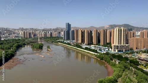 Urban architectural landscape in Lanzhou City, Gansu Province, China,
 photo