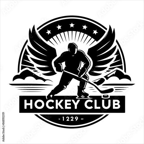 Ice Hockey Club logo vector. Ice Hockey Cues. Hockey icons. Vector illustration