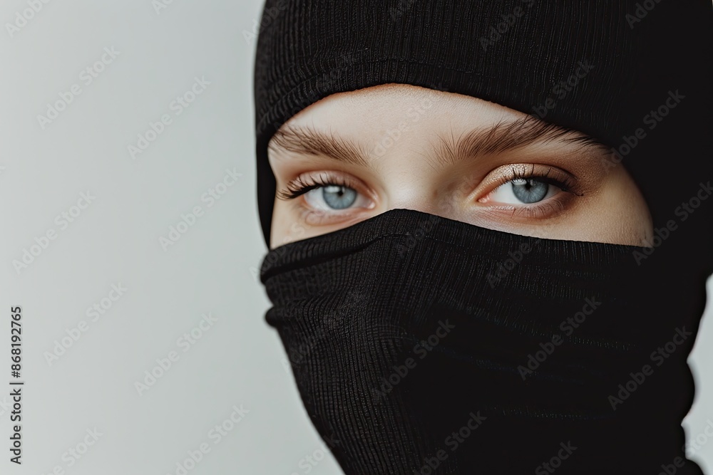 Woman wearing a balaclava 