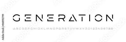 Technology font, digital cyber alphabet made futurism style, letters A, B, C, D, E, F, G, H, I, J, K, L, M, N, O, P, Q, R, S, T, U, V, W, X, Y, Z and numerals 0, 1, 2, 3, 4, 5, 6, 7, 8, 9 space style
