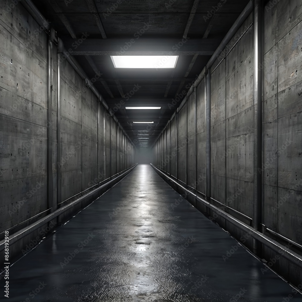 Dark Concrete Led White Lights Underground Tunnel Corridor Cement Asphalt Hallway Warehouse Tunnel Corridor Metal Structure Realistic Empty 3D Rendering Dark Concrete Led White Lights Underground Tunnel Corridor Cement Asphalt Hallway Warehouse Tunnel Corridor Metal Structure Realistic Empty 3D Rendering