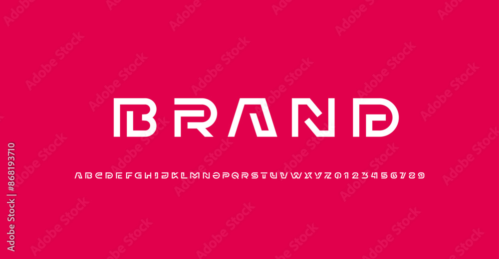 Modern font alphabet from segment line, minimal technology style letters, and numbers, vector illustration 10EPS Modern font alphabet from segment line, minimal technology style letters, and numbers, vector illustration 10EPS