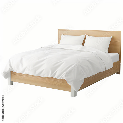 Obraz w ramie bed on white background