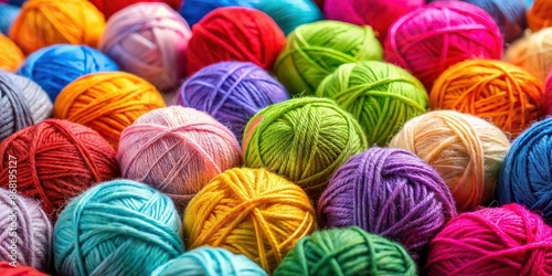 Close-up of colorful knitting yarn balls , yarn, knitting, craft, handmade, wool, thread, fiber, hobby, textile