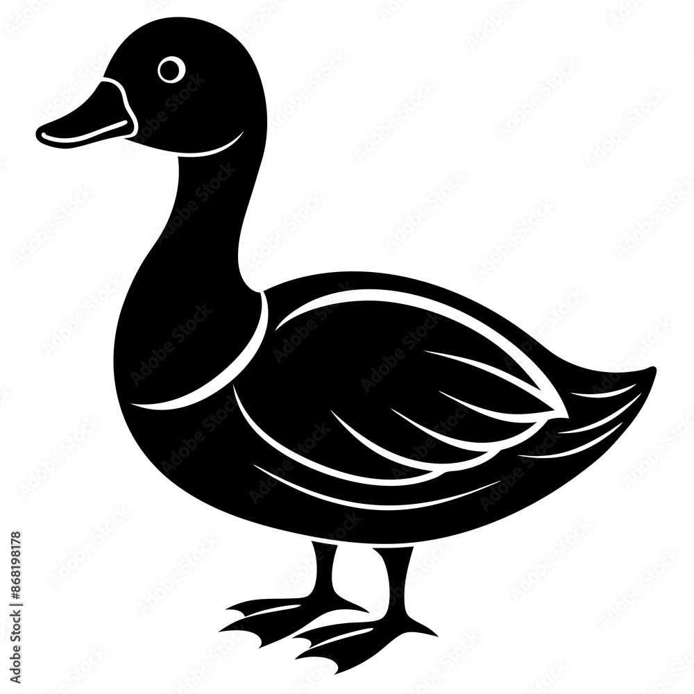 Beautiful duck silhouette vector illustration. Beautiful duck silhouette vector illustration.