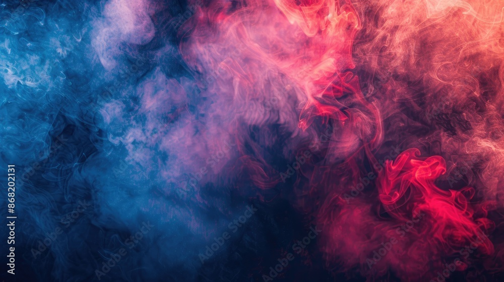 Vibrant Abstract Smoke Background in Blue and Red Colors Vibrant Abstract Smoke Background in Blue and Red Colors