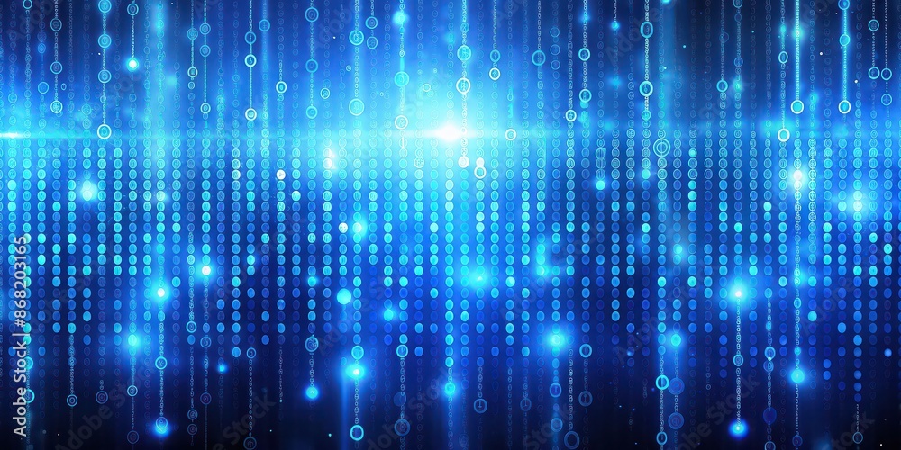 Blue background with binary code in digital technology concept, digital, technology, data, coding, programming, numbers Blue background with binary code in digital technology concept, digital, technology, data, coding, programming, numbers