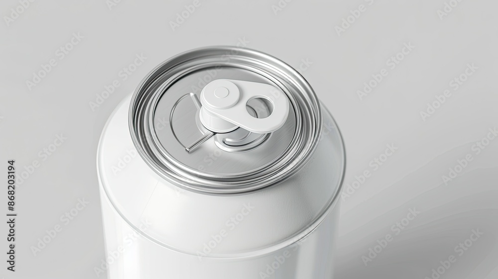 Top-down view of a white spray paint can mockup, focusing on the nozzle and cap details Top-down view of a white spray paint can mockup, focusing on the nozzle and cap details