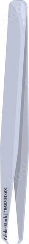 Metal tweezers for eyebrow correction lying on white background, beauty and care concept