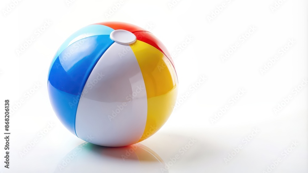 Beach ball isolated on white background, beach ball, isolated, inflatable, colorful, round, summer, fun, play, recreation, object, toy Beach ball isolated on white background, beach ball, isolated, inflatable, colorful, round, summer, fun, play, recreation, object, toy
