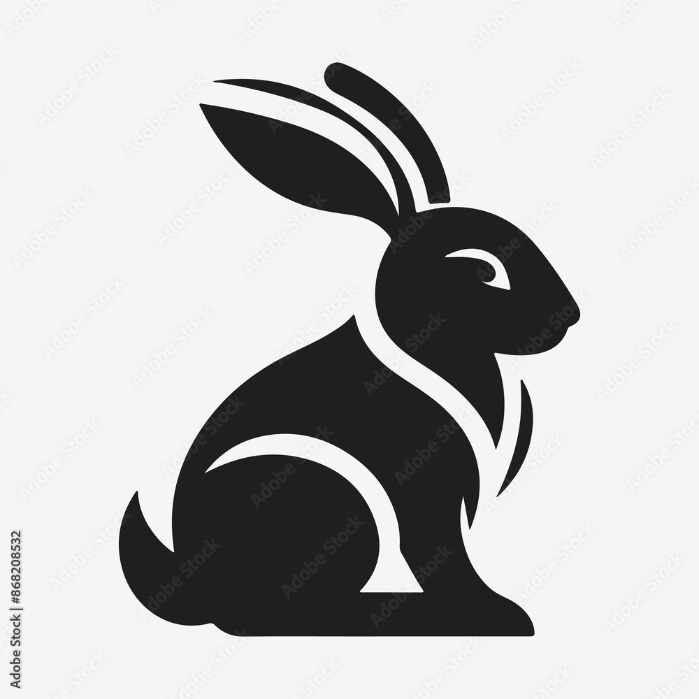 Obraz premium Elegant Rabbit Silhouette Icon - Perfect for Design Projects