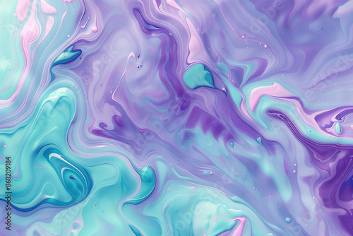 A painting of a purple and blue swirl with many small bubbles, generative ai image.