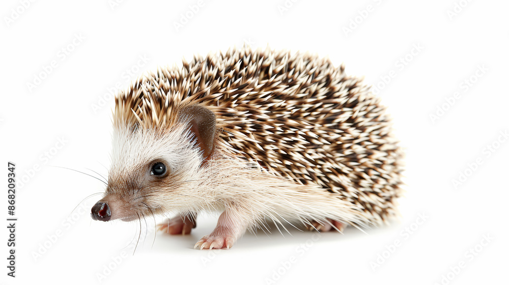 Obraz premium Adorable Hedgehog on White Background. Generative AI