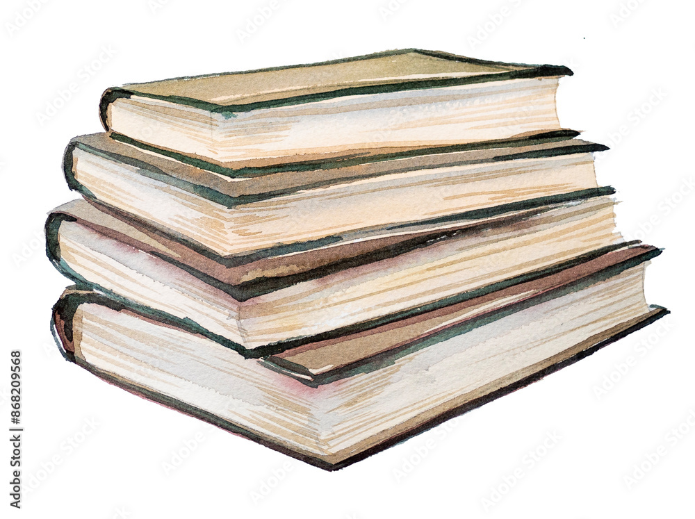 Stack of old books illustration isolated on a white background. Stack of old books illustration isolated on a white background.