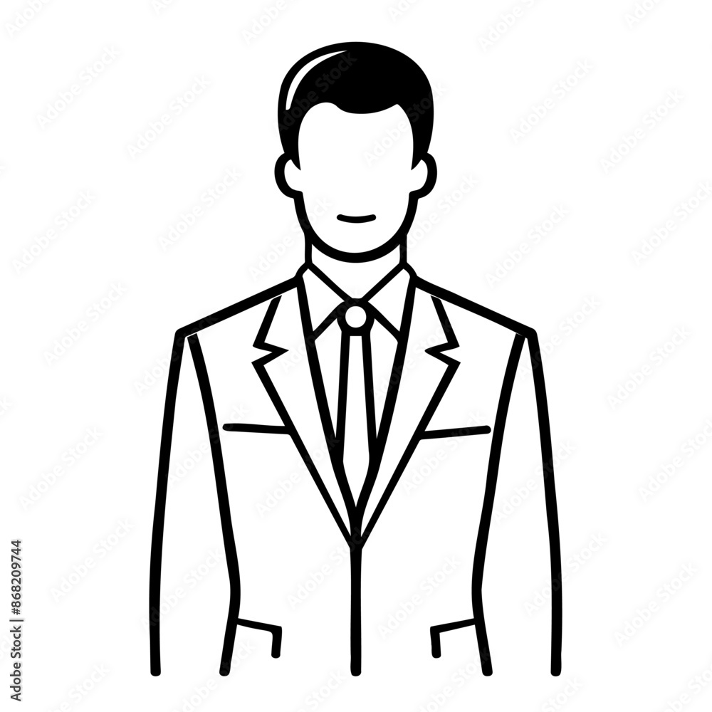 Businessman in Suit Silhouette in Black and White Businessman in Suit Silhouette in Black and White