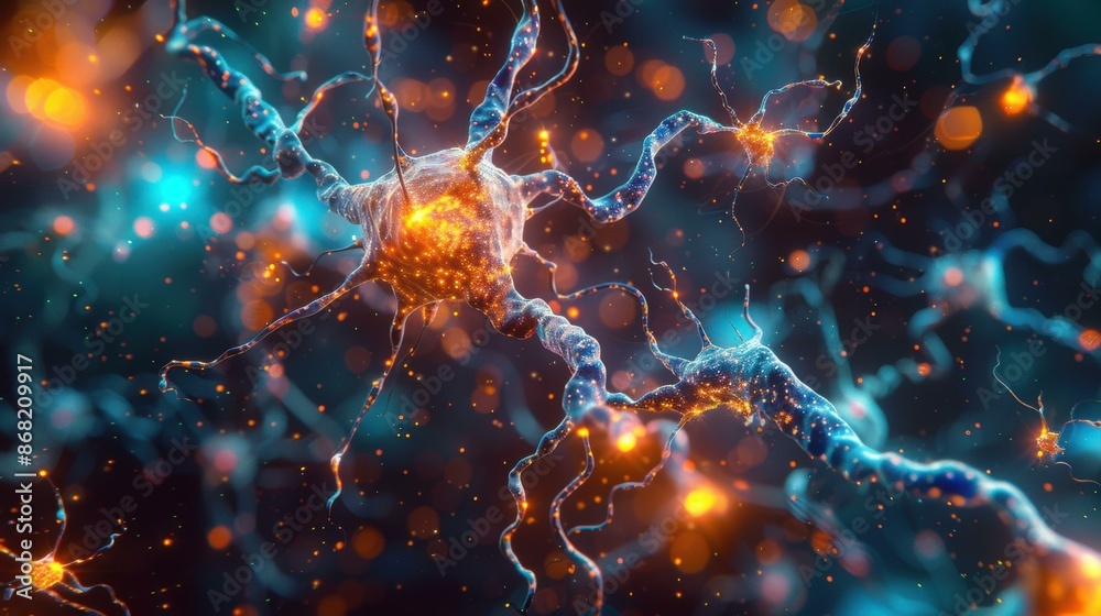Illustration of a neural network. AI. Illustration of a neural network. AI.