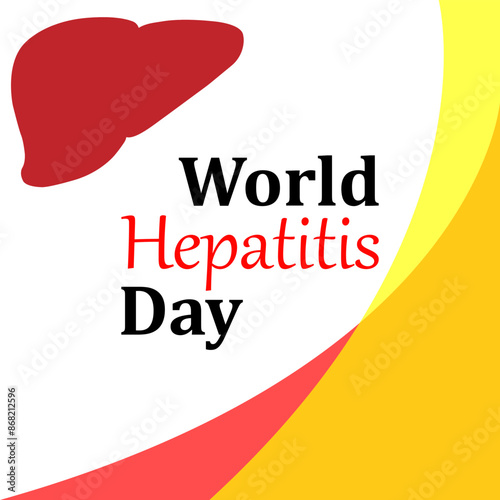 World Hepatitis Day, Red Liver, white background and patterns. Vector graphics on a white background