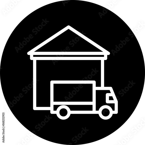 Dispatch center Vector Line White Circle Black