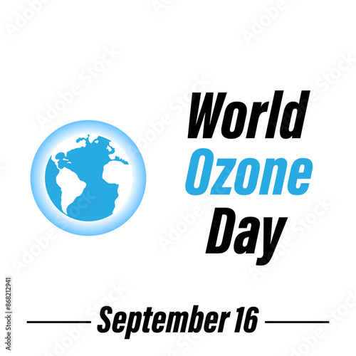 World Day for the Protection of the Earth's Protective Ozone Layer. White background and vector graphics